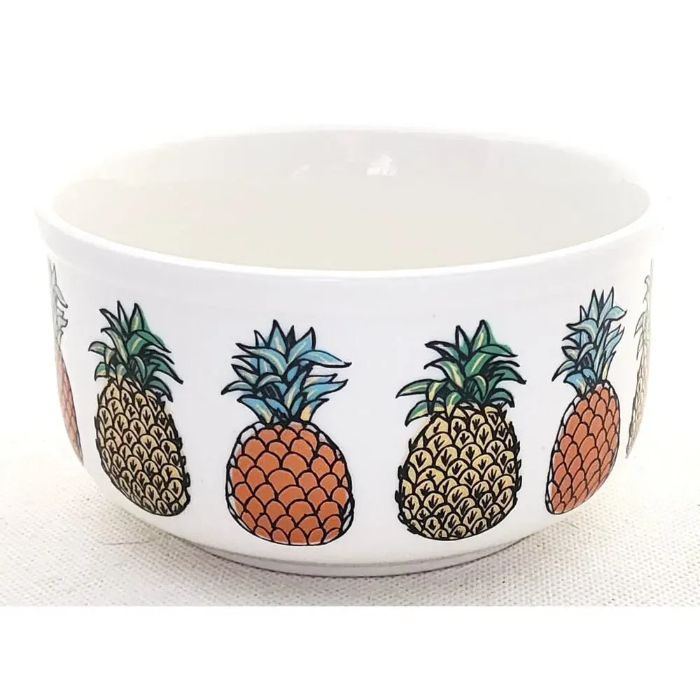 Pineapple Ceramic Pet Food Water Bowl Dog Cat Dish Microwave Dishwasher Safe